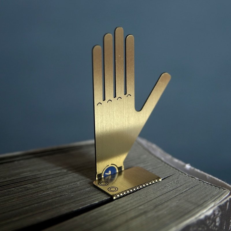Small right-angle bookmark-Give me five! - Bookmarks - Copper & Brass Gold