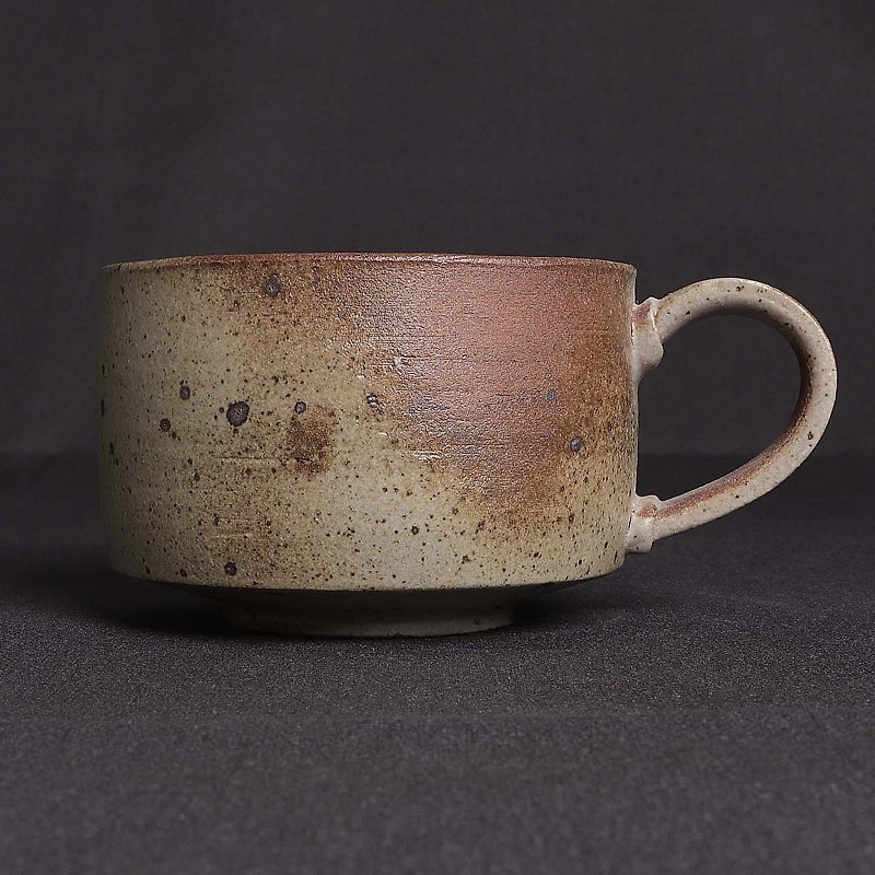 Gray glaze two-color coffee cup - แก้วมัค/แก้วกาแฟ - ดินเผา สีเทา