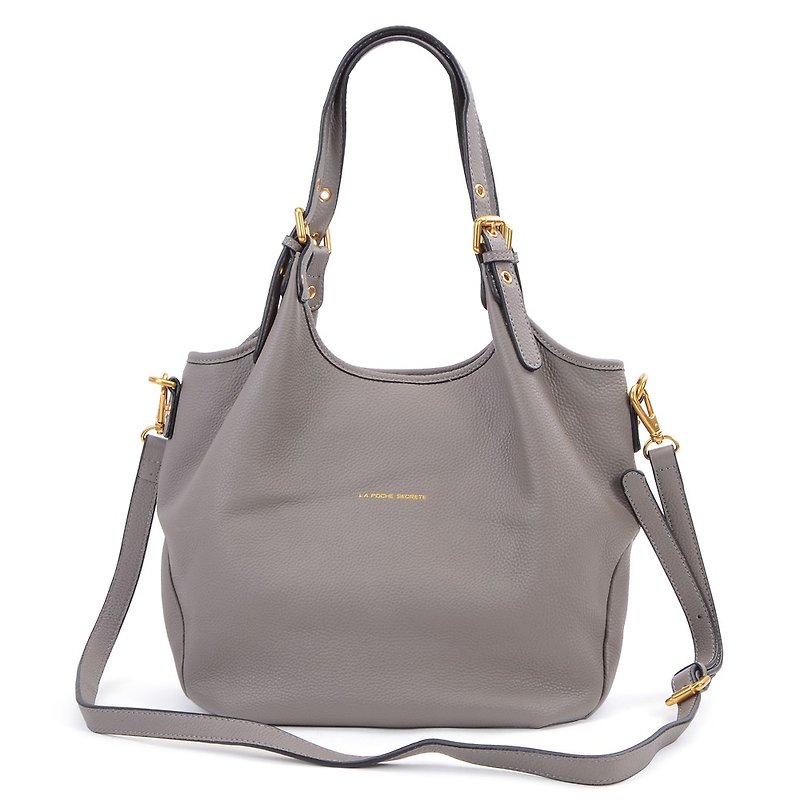 La Poche Secrete: Fashionable Girl's Shoulder Bag_Fashion Leather - Messenger Bags & Sling Bags - Genuine Leather Gray