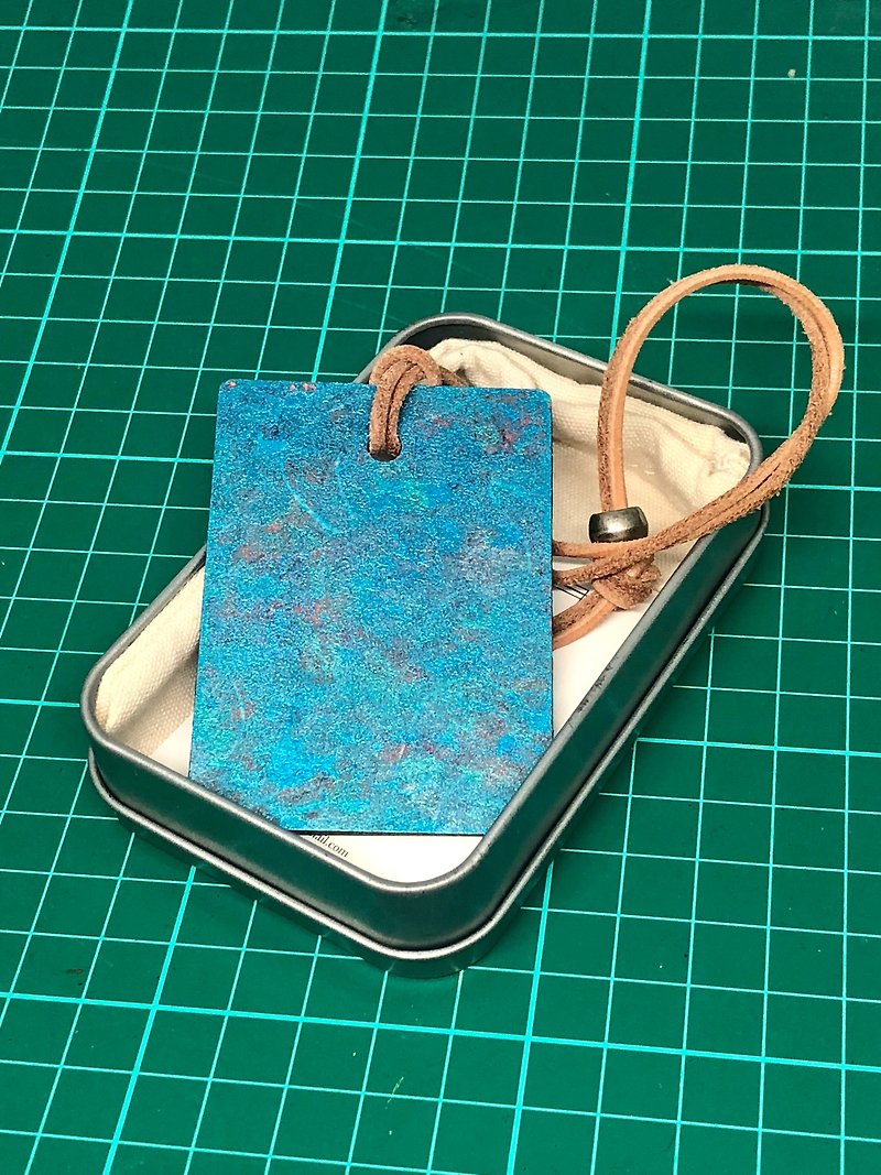 Abstract Portable Wood Art Ornament  - พวงกุญแจ - วัสดุอีโค สีน้ำเงิน