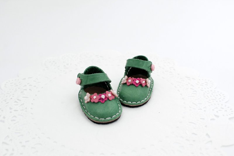 Paola Reina doll shoes made of genuine leather - Stuffed Dolls & Figurines - Genuine Leather Green
