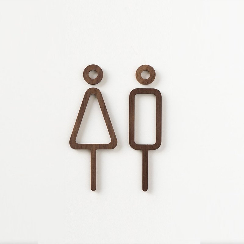MOHEIM RESTROOM SIGN 男女標示 胡桃木 - 其他 - 木頭 咖啡色