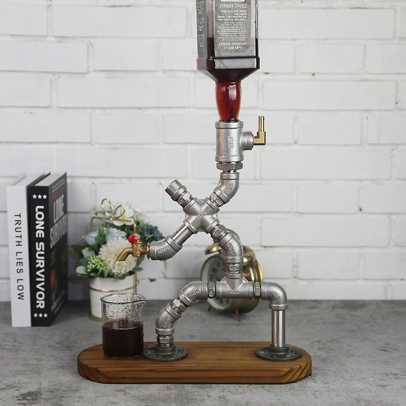 Stainless Steel water pipe robot creative personality cafe wine retro decorative ornaments foreign wine dispenser - ของวางตกแต่ง - สแตนเลส 