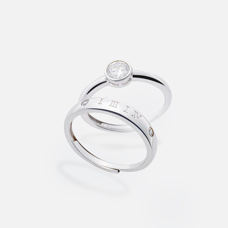 AMARA Intimate Code - Moissanite Couple Rings for Birthdays, Valentine's Day, Weddings, and Christmas Gifts - Couples' Rings - Other Materials 