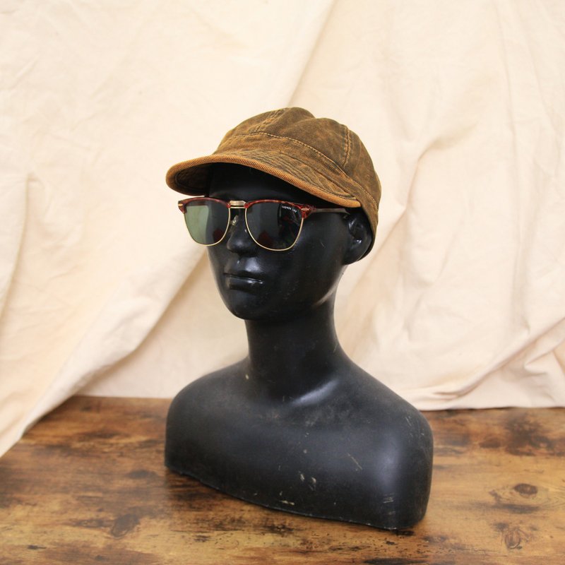 Back to Green:: 戶外帽 金銅色水洗感 d-50//vintage hat - 帽子 - 棉．麻 