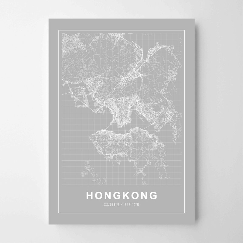 香港 地圖 #2 畫 佈置 擺飾 臥室 浴室 餐廳 咖啡廳 - 擺飾/家飾品 - 紙 