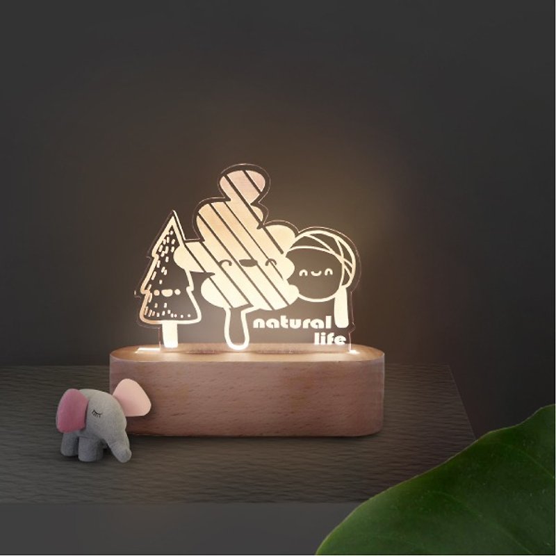 童趣森林 (療癒 溫馨 送禮小物 床頭燈 檯燈 夜燈 3D小夜燈) - 燈具/燈飾 - 塑膠 咖啡色