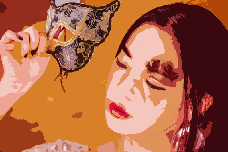 聖誕新年客製美式漫畫數位繪像極簡Portrait似顏繪情人畫-電子檔 - 喜帖 - 其他材質 橘色