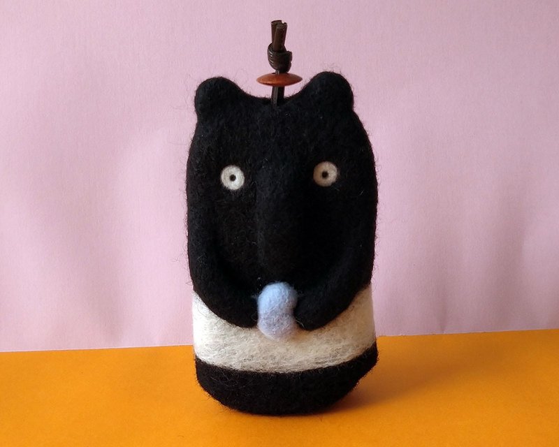 My back felt key case - Keychains - Wool Black