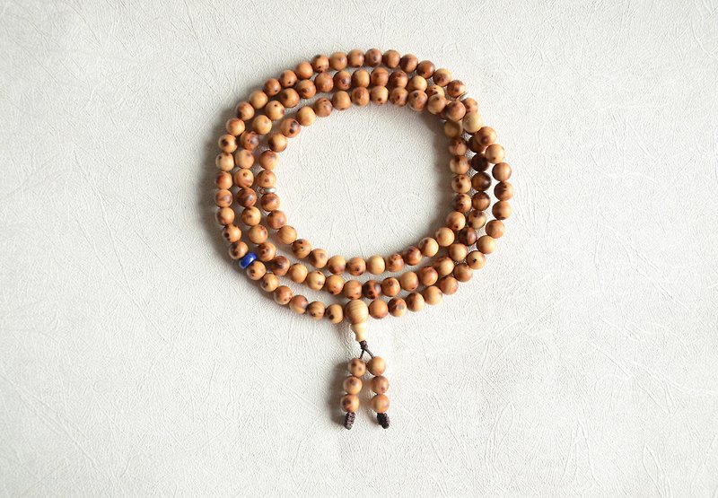 [Writing blank] Natural Taihang Yabai 108 beads beads beads for men and women simple bracelet - Bracelets - Wood Khaki