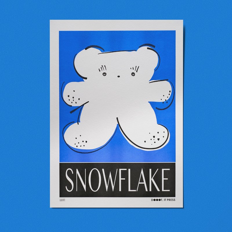 \ 早安雪花 / 慵懶雪花版 RISO印刷海報 - 海報/掛畫/掛布 - 紙 藍色