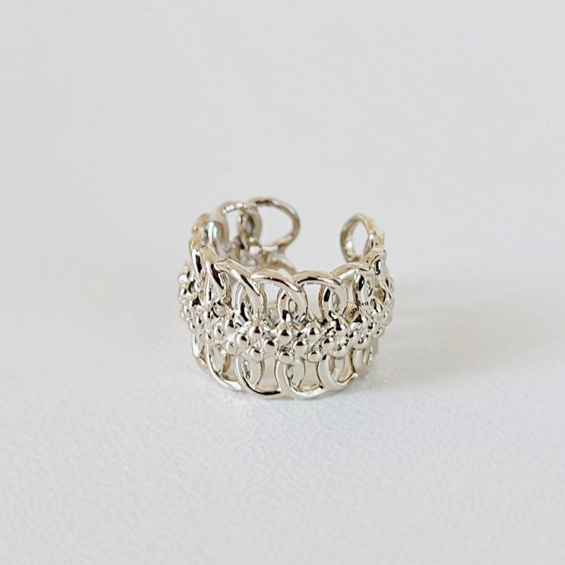 14k Real White antique lace ear cuff - ต่างหู - โรสโกลด์ สีทอง