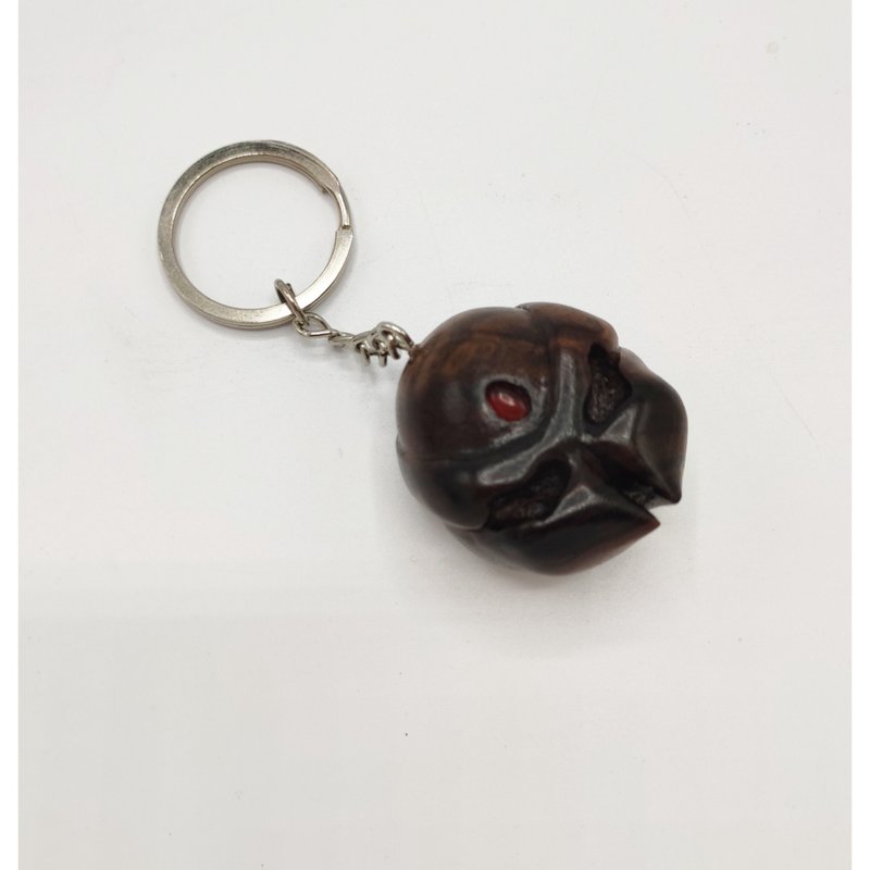 Wooden zombie key chain. Wood and stone. Double function keyring.with gift - ที่ห้อยกุญแจ - ไม้ 