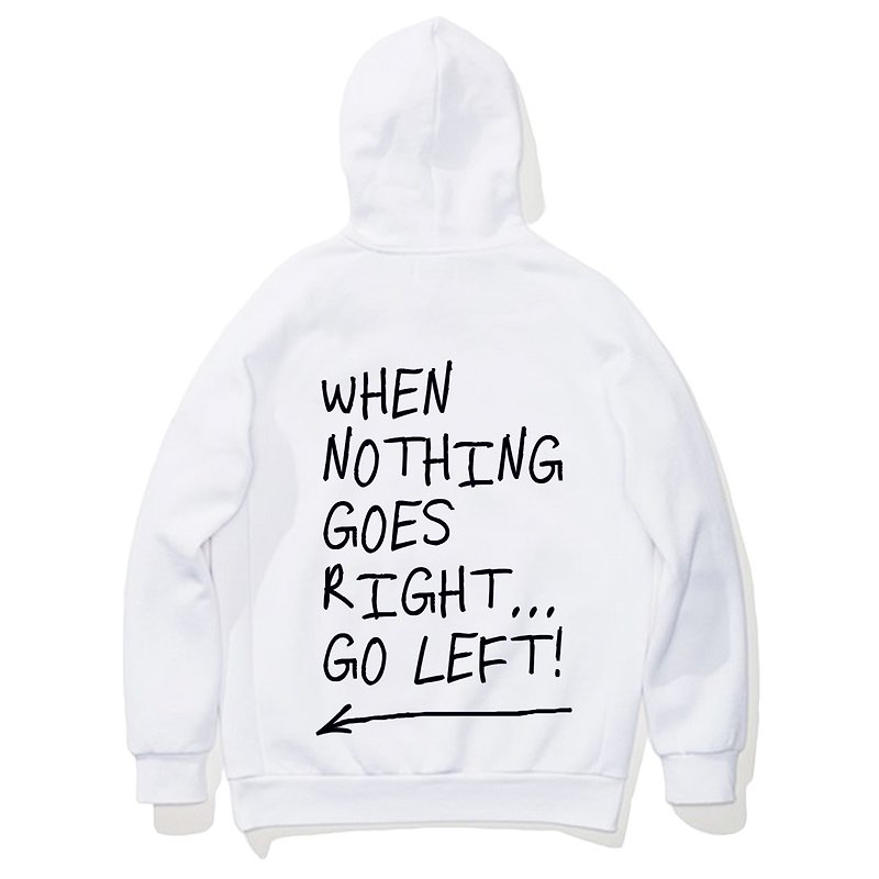 When Nothing Goes Right. Long-sleeved brushed hooded T-shirt in 2 colors with English text and positive energy - เสื้อฮู้ด - ผ้าฝ้าย/ผ้าลินิน หลากหลายสี