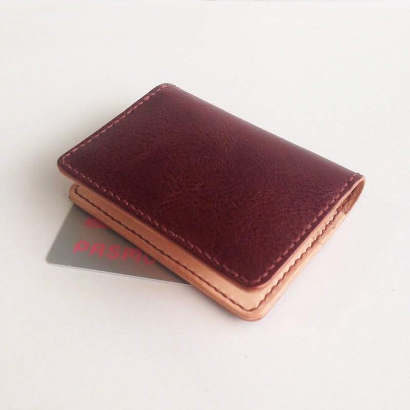 München genuine leather credit card holder ID holder brown - ID & Badge Holders - Genuine Leather Brown