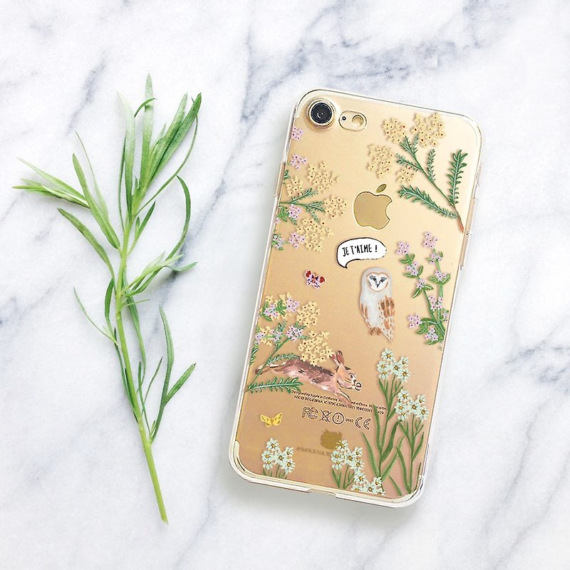 Animal clear phone case Floral iPhone 8plus Case LG G6 case Galaxy s8 case note8 - เคส/ซองมือถือ - พลาสติก สีเขียว