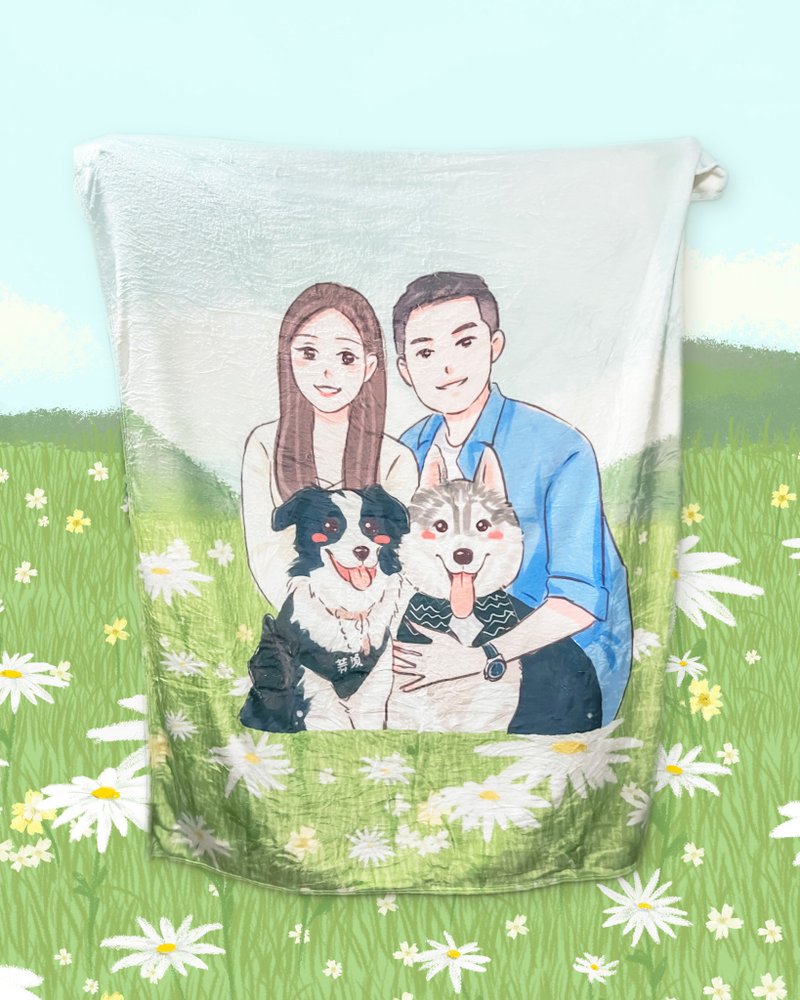 Personalised Flannel Blanket⋯Custom Portraits - ผ้าห่ม - วัสดุอื่นๆ 