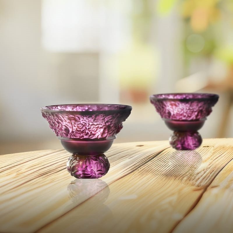琉璃工房 LIVING 四季君子飲 梅君子(對杯) - 酒杯/酒器 - 玻璃 紫色