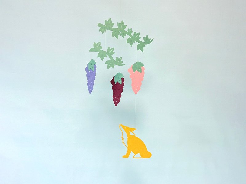 モビールキツネとぶどう - 壁貼/牆壁裝飾 - 紙 多色