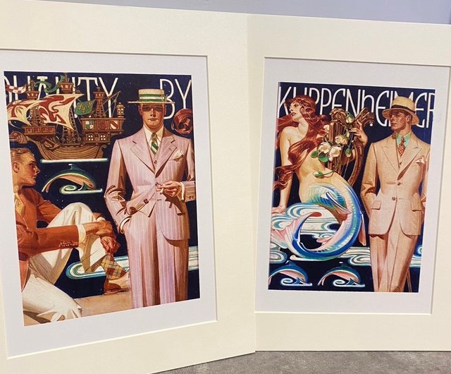 Ameri vintage 絵画風水彩画風デザインロングコート Ameri vintage 絵画風水彩画風デザインロングコート