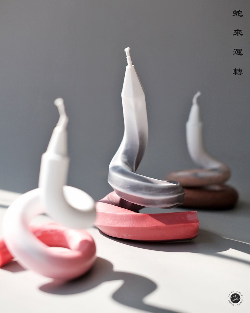 Good luck in the Year of the Snake. Snake coming and turning shape candle - Candles & Candle Holders - Wax 