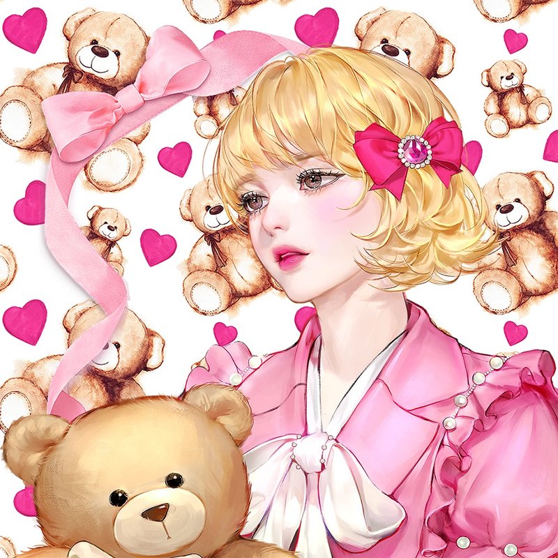 (Teddy bear) Sera (4Color) - 貼紙 - 紙 多色