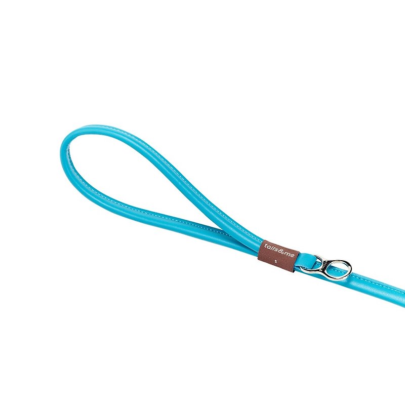 [Tail and Me] Natural Concept Leather Leash Blue Stone Blue - Collars & Leashes - Faux Leather Blue