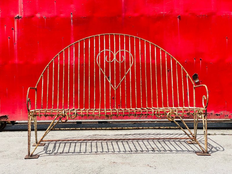 Early handmade park seat three-seater made of iron - เก้าอี้โซฟา - โลหะ 