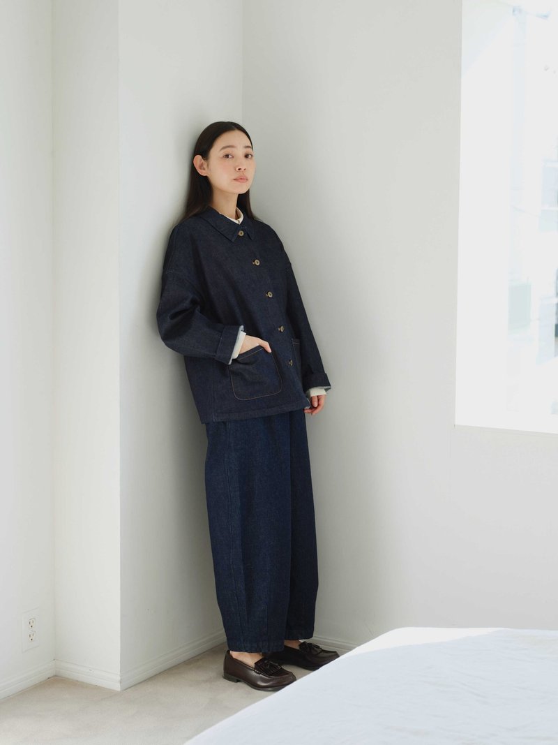 KOOW日產岡山牛仔花苞褲 日系松緊腰寬松牛仔褲 - 女長褲 - 棉．麻 多色