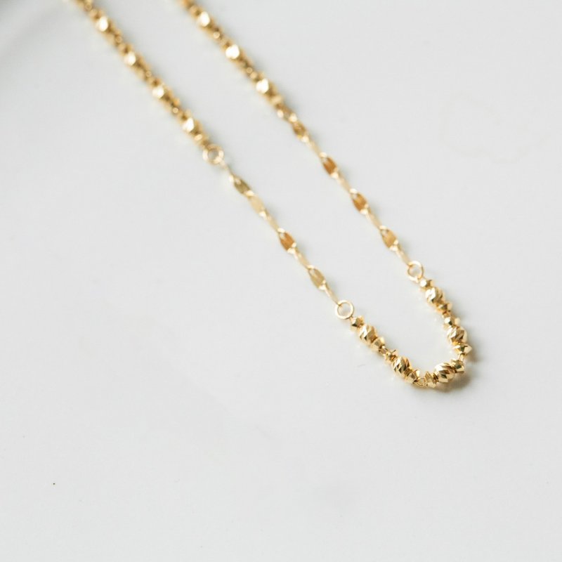 Pure 18K 2in1 bare chain K gold bracelet yellow K gold - สร้อยข้อมือ - เครื่องประดับ สีทอง