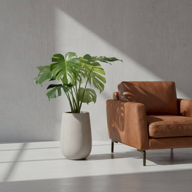 モンステラセメント鉢植えテレコムオーキッドフロア鉢植えグレーウォータードロップ石植木鉢オープニングギフト - 観葉植物 - 寄せ植え・花 