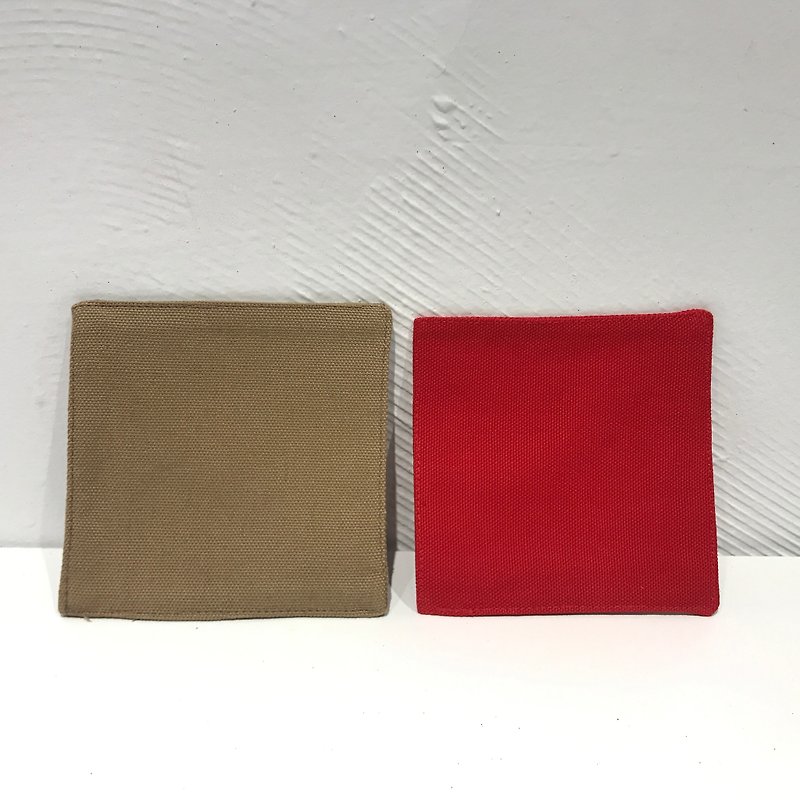 Can be illustrated - deep khaki square canvas coaster - Other - Other Materials Khaki