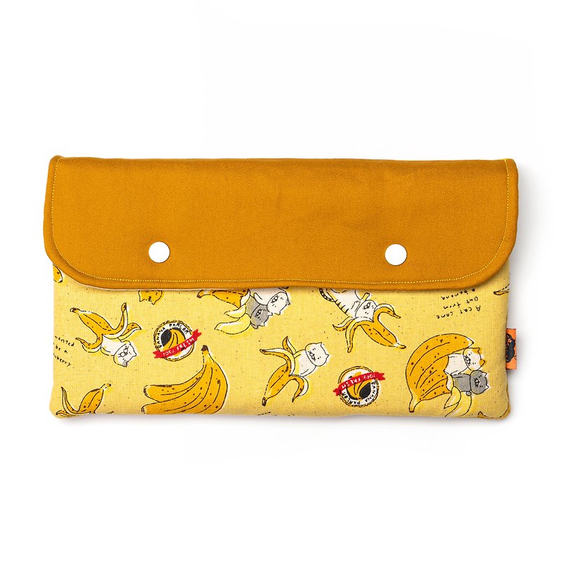 [Su Ground. Dawn】Switch Protection Bag-Meow Banana - กระเป๋าเครื่องสำอาง - ผ้าฝ้าย/ผ้าลินิน สีส้ม