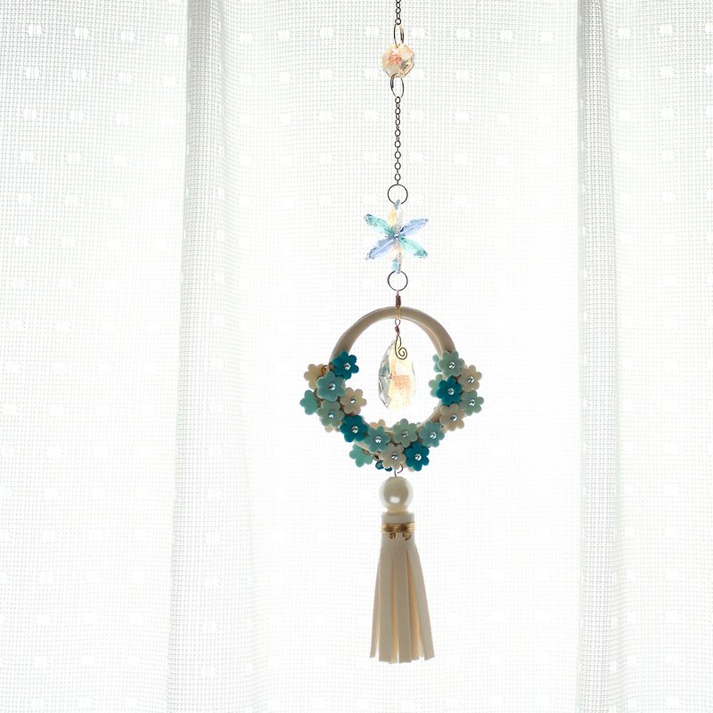Suncatcher with blue flowers and drops - Other - Clay Blue