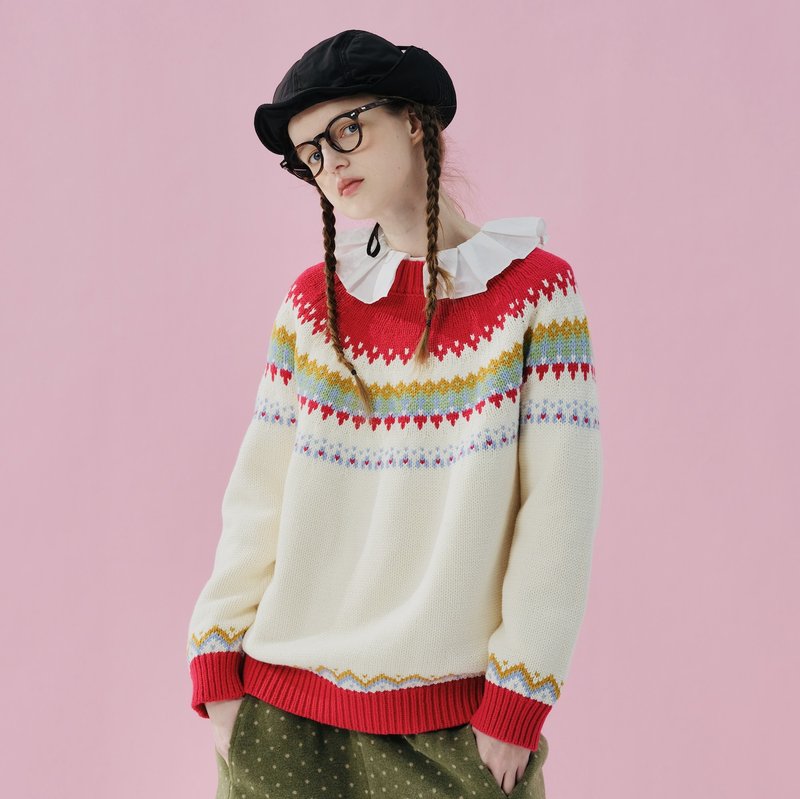 Lazy Retro Knitted Heavy Sweater/Ugly Sweater - สเวตเตอร์ผู้หญิง - ผ้าฝ้าย/ผ้าลินิน หลากหลายสี