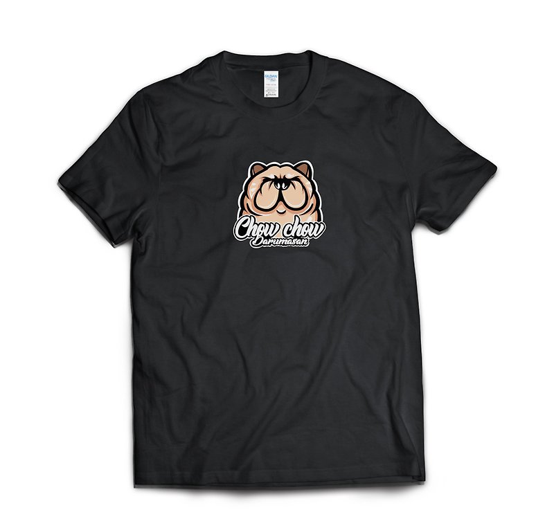 鬆獅犬不倒翁 黑色T-shirt - T 恤 - 棉．麻 黑色