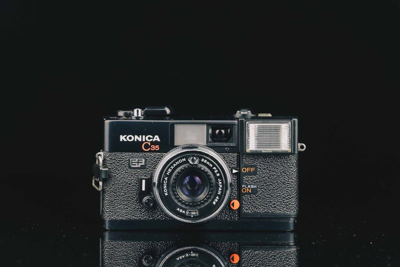 Konica C35 EF #3508 #135 film camera - Cameras - Other Metals Black