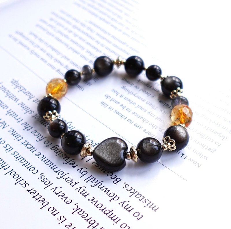 Top quality Silver Stone love citrine bracelet/ward off evil spirits and attract wealth - สร้อยข้อมือ - คริสตัล 