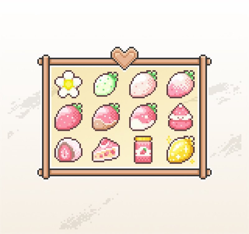 Twitch訂閱者徽章及小奇點徽章/忠誠徽章/像素風/草莓 - Logo 設計/圖案設計 - 其他材質 
