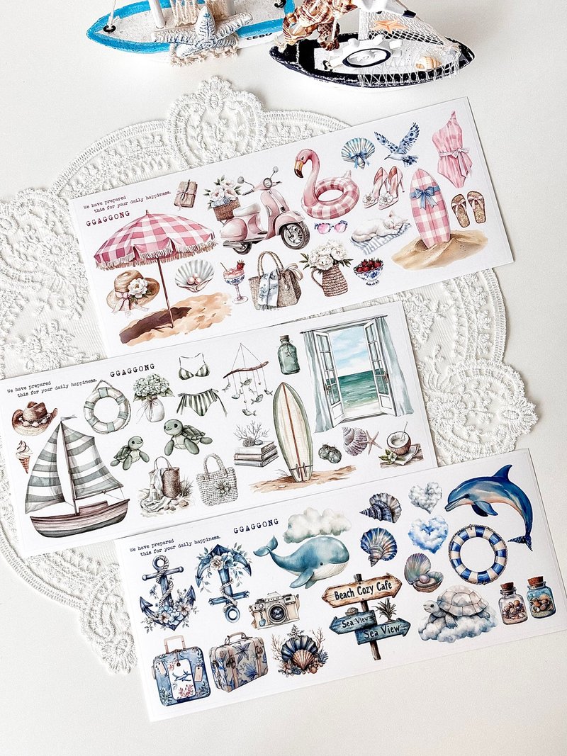 Under the Sea Summer Stickers - 貼紙 - 其他材質 