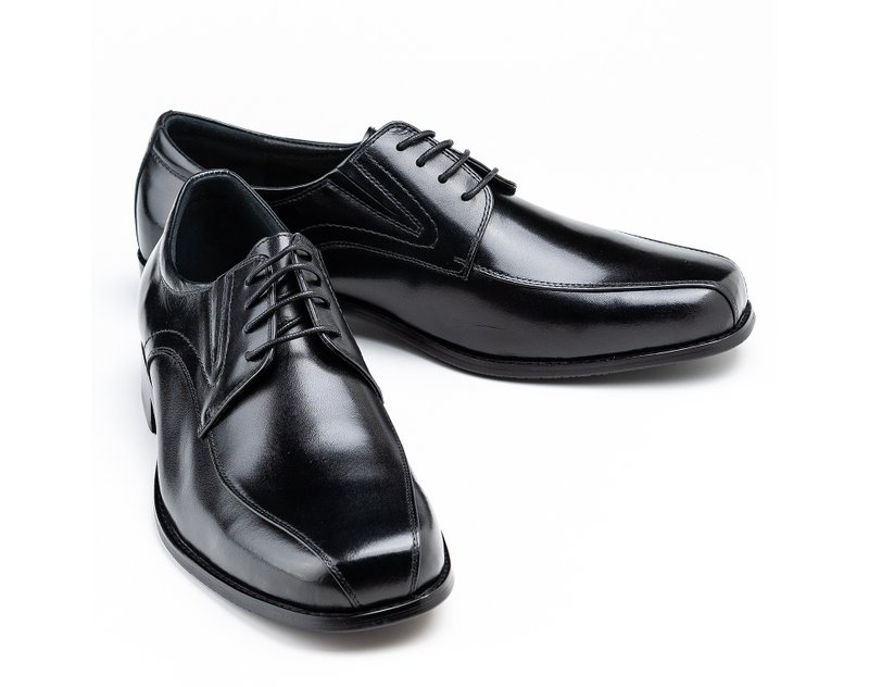 Boutique elegant gentleman leather shoes classic black (large size) - รองเท้าหนังผู้ชาย - หนังแท้ 