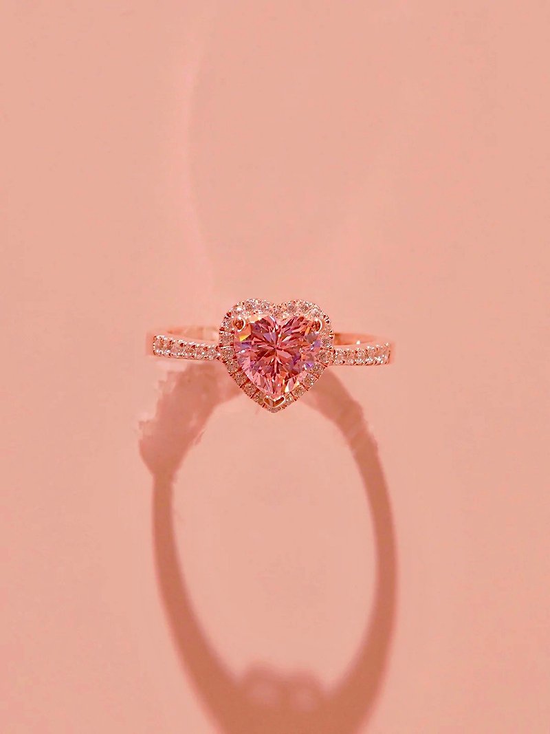 Spiritual Magic - Immortal Rose Gold Pink Diamond Love Ring Girls Ritual Gift - แหวนทั่วไป - วัสดุอื่นๆ 