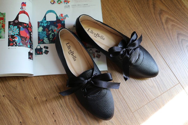 [Season Special]-Double-faced Girl-2 Wear College Oxford Shoes_Classic Black - รองเท้าอ็อกฟอร์ดผู้หญิง - หนังแท้ สีดำ
