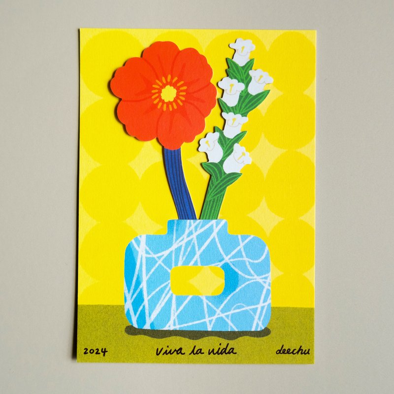 Viva la vida 自由插花明信片—罌粟之夏 - 卡片/明信片 - 紙 多色
