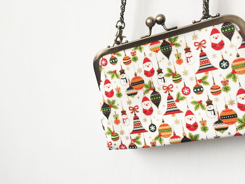 Christmas clasp frame bag/with chain/ cosmetic bag - Clutch Bags - Cotton & Hemp 