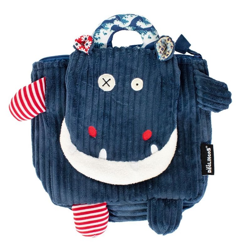 France Les Deglingos-Three-dimensional shape back small children's bag (Hippo / Hobo poetry) - Backpacks & Bags - Cotton & Hemp 