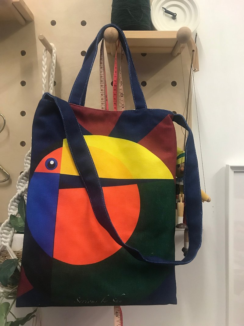 Hornbill bird 2 way bag - Messenger Bags & Sling Bags - Cotton & Hemp Multicolor
