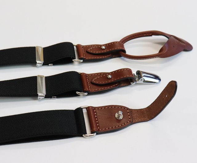 Suspenders button or clip The 2way 30mm Black Made in Japan NOMURA - Shop  nomurabelt Belts - Pinkoi