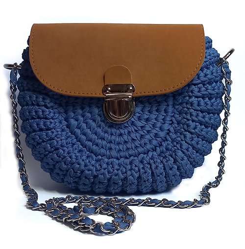 Crochet_Miryuliya Women's handmade crossbody shoulder bag casual cord and event bag