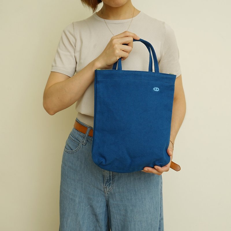 MOGU/帆布手提包/鈷藍/甘單小包 - 手袋/手提袋 - 棉．麻 藍色